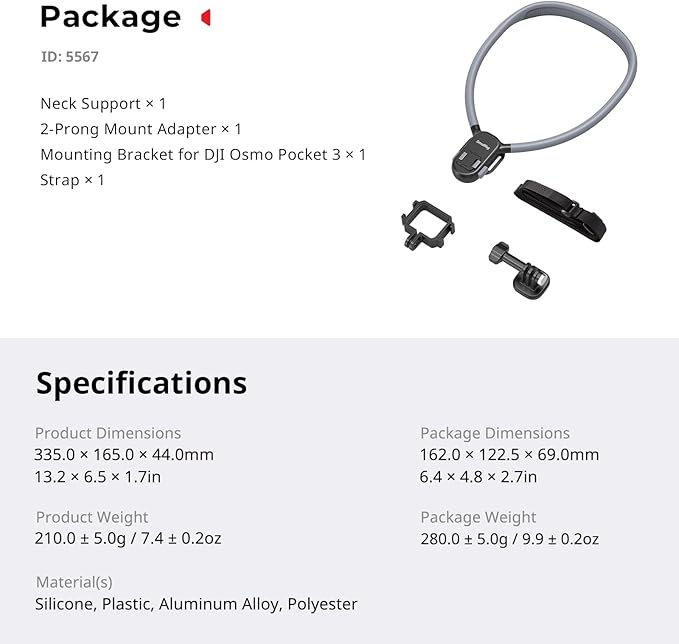 SMALLRIG Magnetic Neck Mount for DJI Pocket 4/3/OSMO 360/Nano/Action 6/5 Pro/4 - Image 8