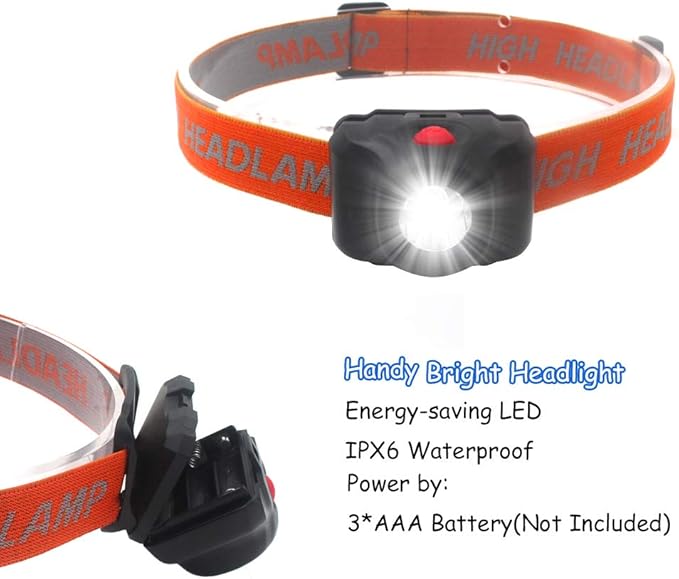 4 Pack LED Headlamp 5W Super Bright Single Mode Flashlight Headlight Waterproof - Image 2