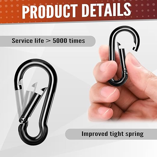 20 Pcs Spring Snap Hooks, 2 Inch Carabiner Clip, Heavy Duty Carabiners Snap - Image 5