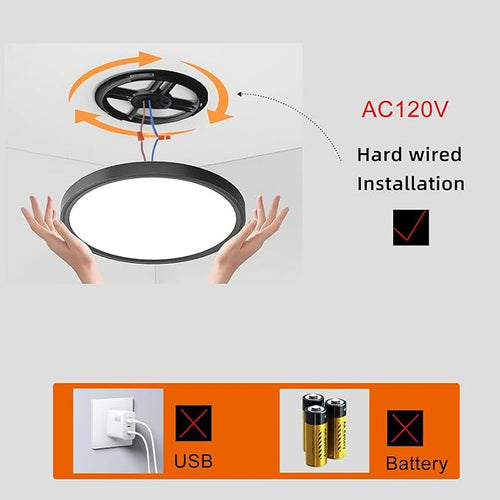 9 Inch Motion Sensor Light Indoor, Flush Mount Light Fixture, Motion Sensor - Image 2