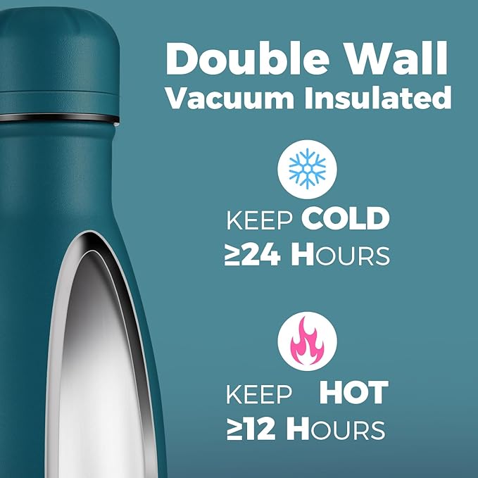 Volhoply 17oz Stainless Steel Water Bottles Bulk, Leakproof Insulated Metal - Image 3