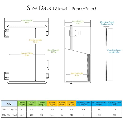 LeMotech Electrical Box, IP67 Waterproof Hinged Cover Stainless Steel Latch - Image 2