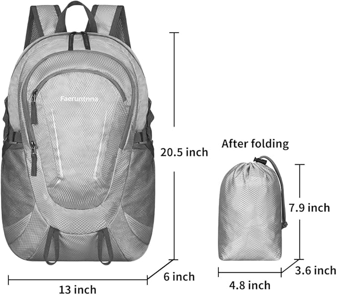 30L Large capacity Lightweight Packable Foldable Backpack，women and men Hiking - Image 2