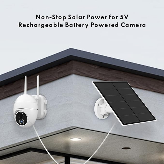 Solar Panel for Security Camera, 5W USB Solar Panel Compatible - Image 4