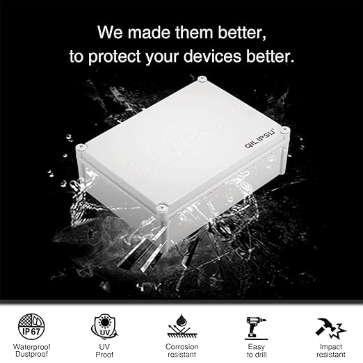 QILIPSU Junction Box with Mounting Plate 380x280x130mm, ABS Plastic DIY - Image 3