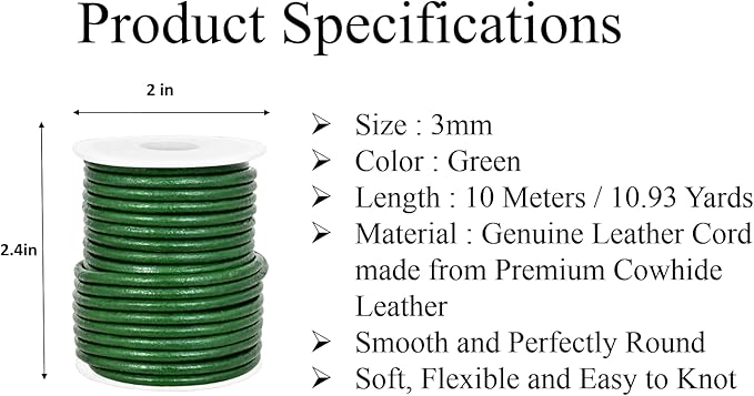 GENIQUE Real/Genuine Round Leather String Cord - Image 3