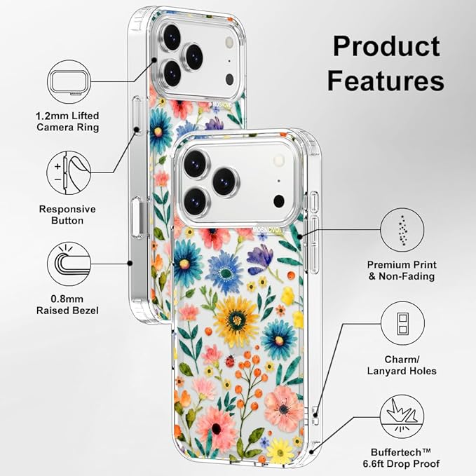 MOSNOVO for iPhone 17 Pro Max Case, Shockproof Military-Grade Protection 6.6ft - Image 7