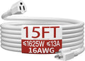 16/3 Indoor Extension Cord 15 FT, 3 Prong Power Cable, Suitable by Skrizcable