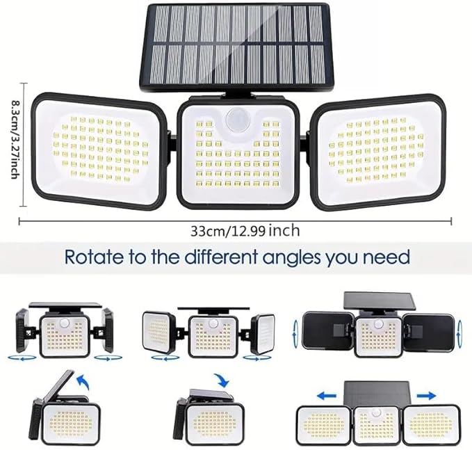 2 Pack 180 LED Solar Flood Light Outdoor, Motion Sensor Outdoor Lights - Image 6