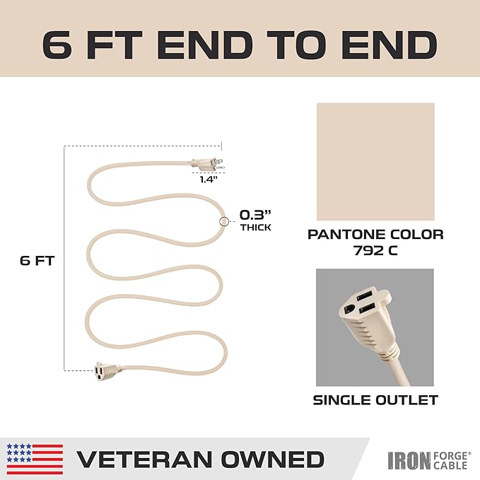 Iron Forge Cable Weatherproof 6 Ft Outdoor Extension Cord - Image 7