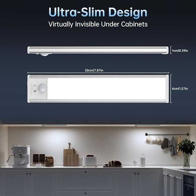 Under Cabinet Lighting, 5 Pack Rechargeable Motion Sensor Light Indoor - Image 9