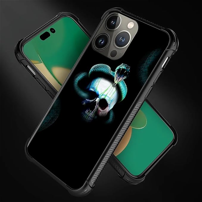 for iPhone 14 Pro Case, Skeleton Winding Snake Pattern Graphic Design Girl Boy - Image 4
