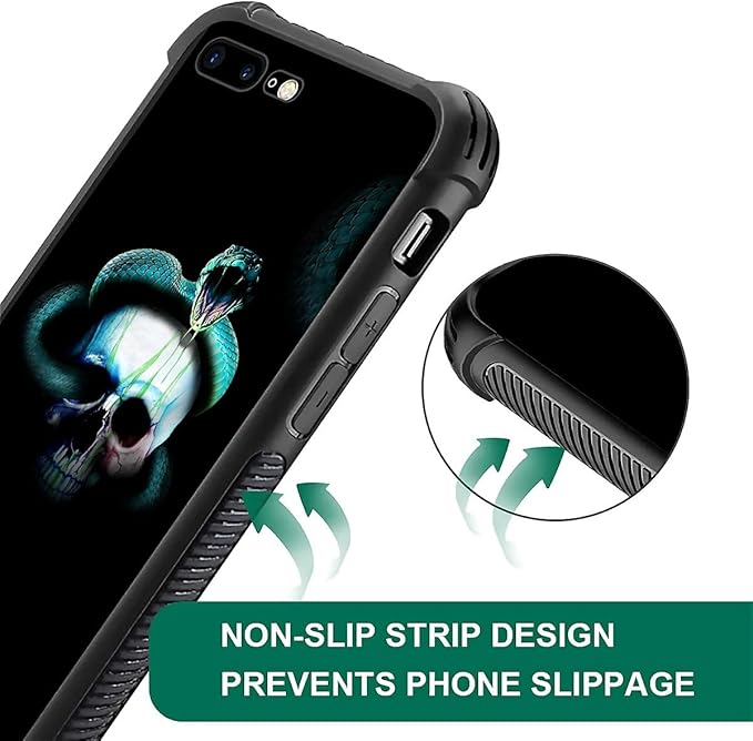 for iPhone 7 Plus/8 Plus Case, Skeleton Winding Snake Pattern Graphic Design - Image 2