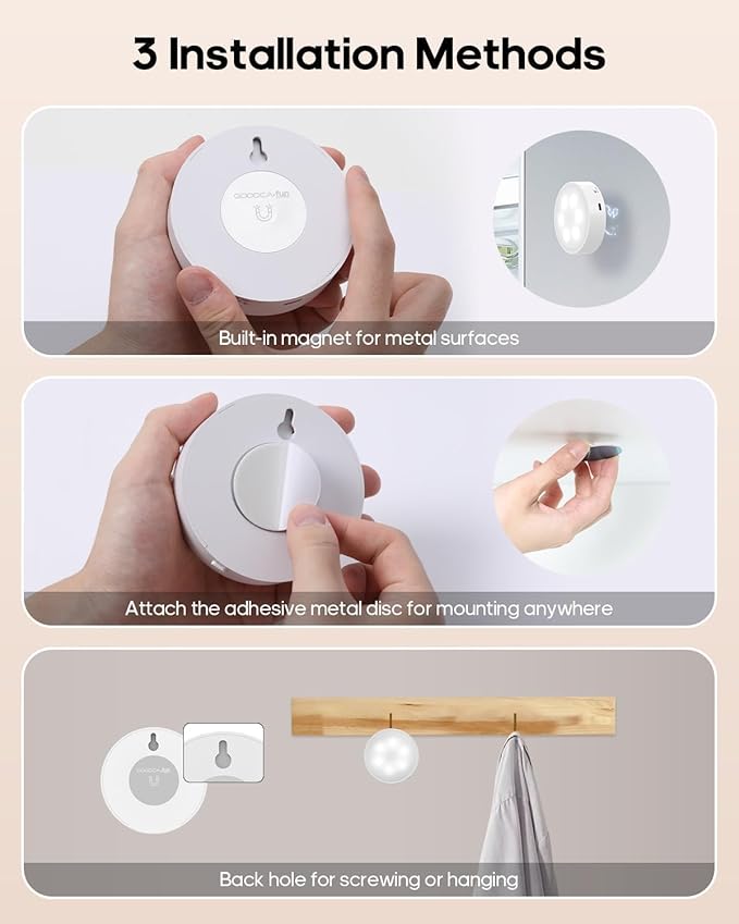 GOODEA.fun Puck Lights with Remote, 13 RGB Colors LED Under Cabinet Lights - Image 6