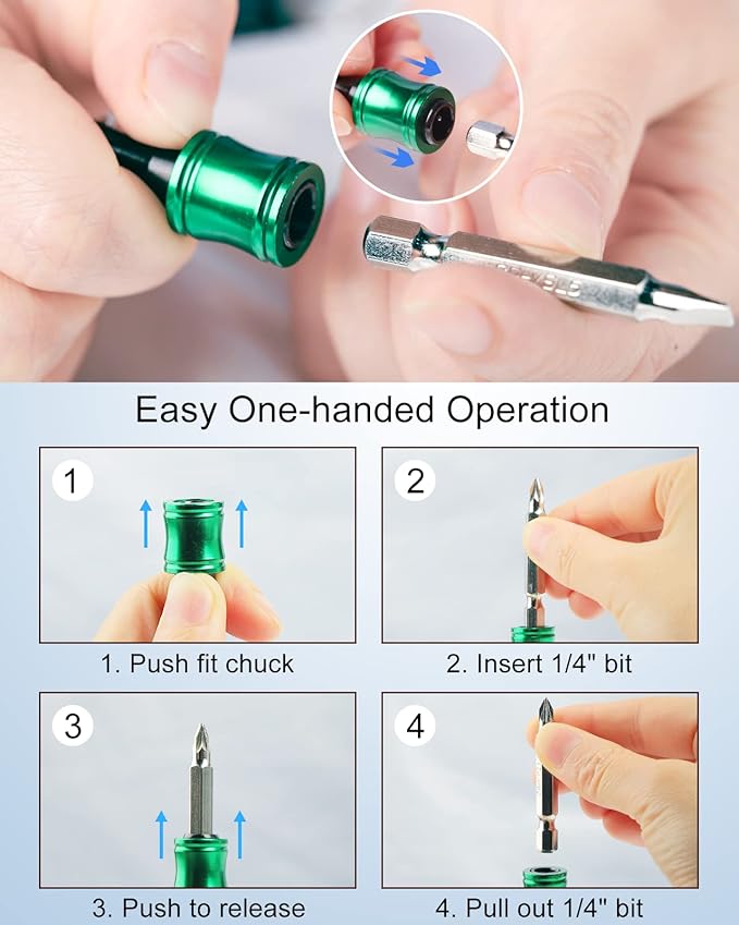 katerk 6pcs 1/4 inch Hex Shank Aluminum Alloy Screwdriver Bits Holder 4 Sets - Image 6