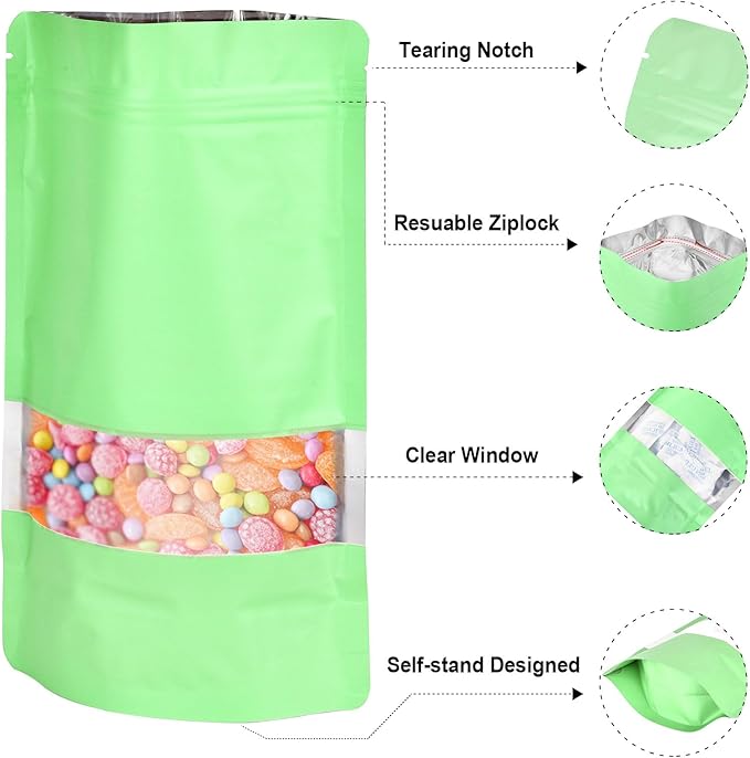 5.5"x7.8" 120pcs Mylar Bags for Food Storage, Smell Proof Bag - Image 3