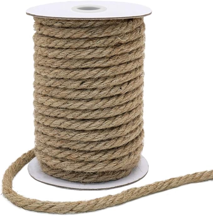 Vivifying 50 Feet 10mm Jute Rope, Natural Heavy Duty Twine - Image 8