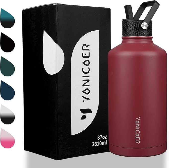 Insulated Water Bottle 87oz, Triple Wall Vacuum Stainless Steel, Leak Proof & - Image 7