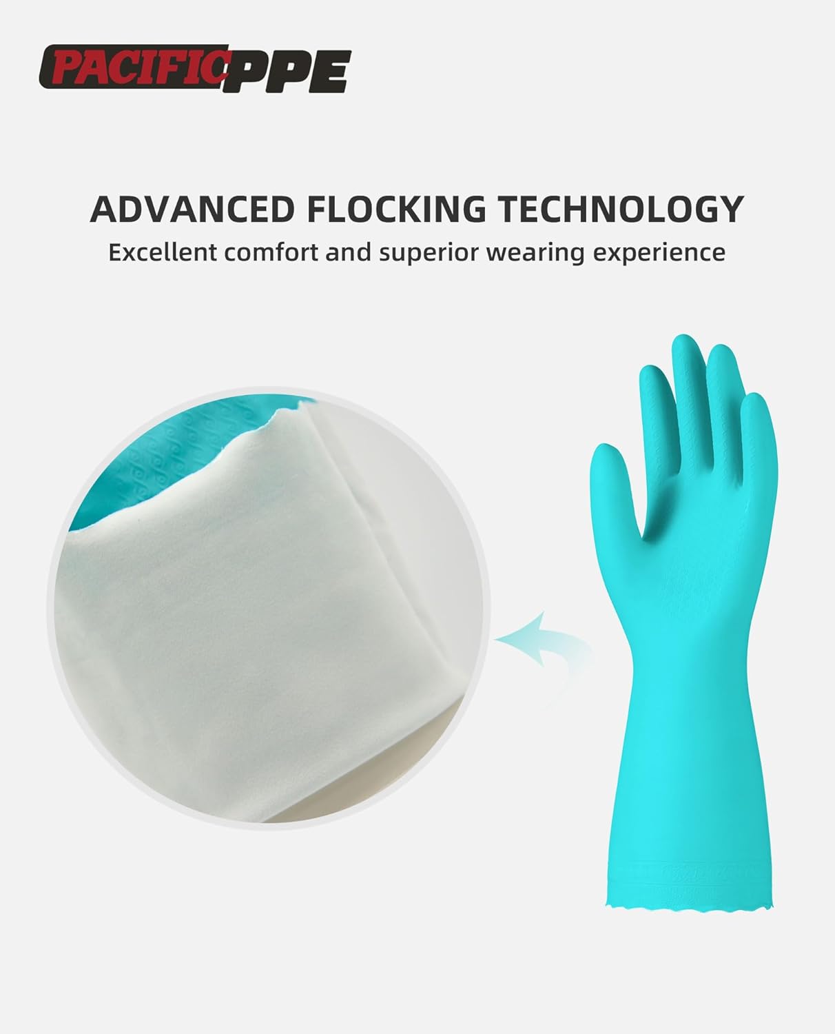 PACIFIC PPE 4 Pairs Reusable Dishwashing Cleaning Gloves, Household, Kitchen, Cotton Liner, Green, Small