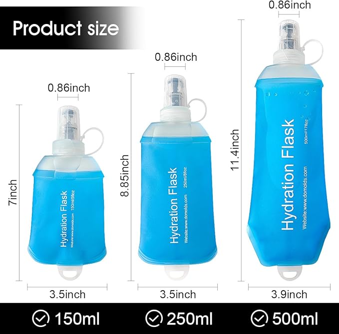 WILDREEDS 500ml Soft Flask, TPU Collapsible Soft Water Bottle - Image 5