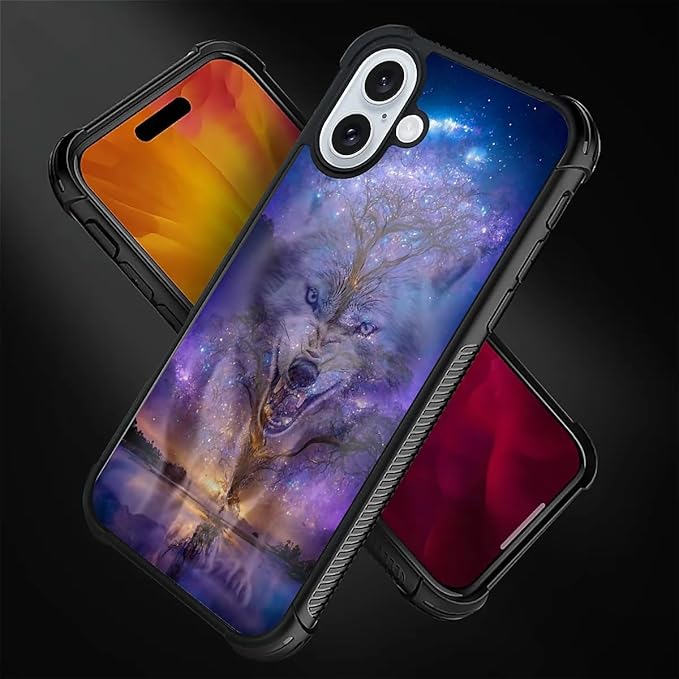 for iPhone 16 Case, Wolves in The Woods Pattern Graphic Design Girl Boy Soft - Image 4