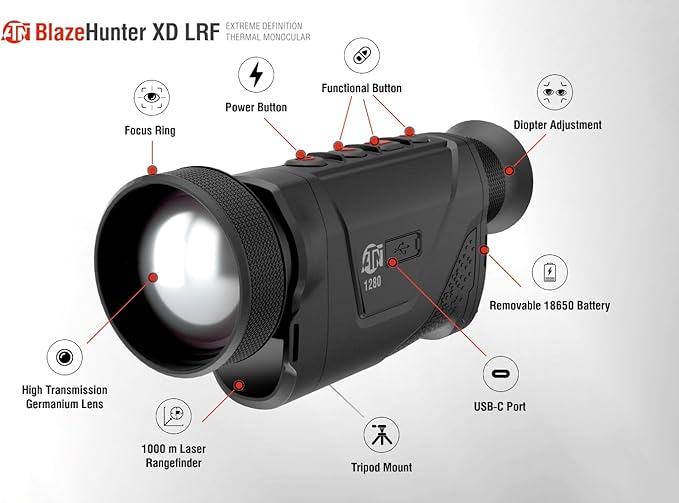 ATN BlazeHunter XD 1280x1024 Thermal Monocular 2–16x, 1280×1024 Sensor - Image 2