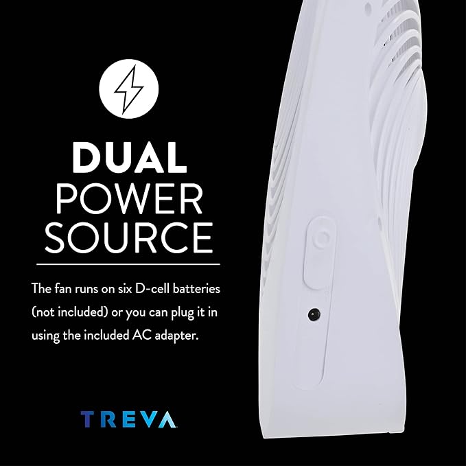 Treva 10-Inch Portable Fan, Powered by Battery and/or AC Adapter - Image 8