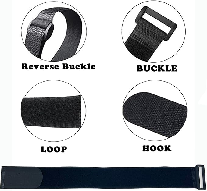 6 Pack Reusable Fastening Cable Ties and Cable Straps, Adjustable Multi-Purpose - Image 4