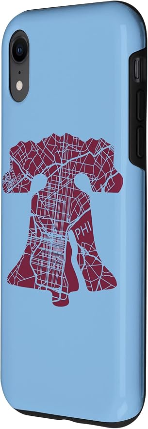 Philadelphia Street Map Liberty Bell Vintage Maroon Philly Case - Image 2