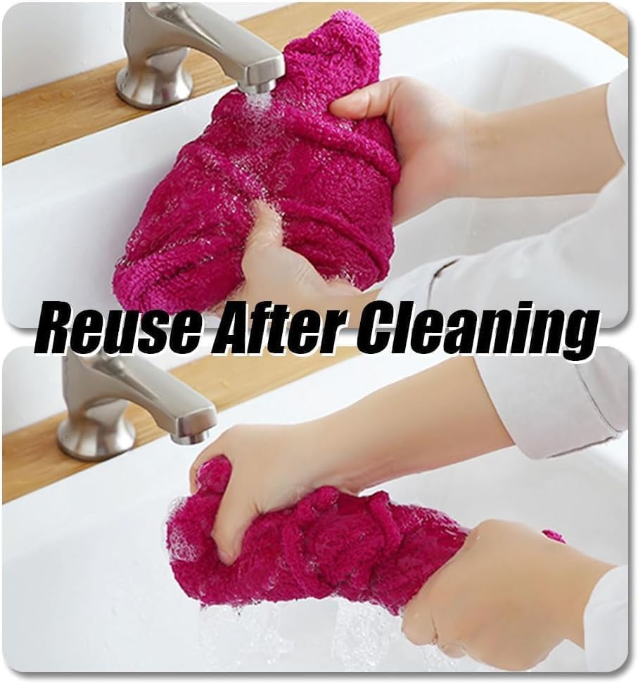 Icexeco Lazy Broom Cover Cloth, Multifunctional Lazy Brooms Cover, Washable Reusable Microfiber Broom Sweeping Refill, Wet & Dry Dual Use, Washable Mop Covers (4PCS-Violet)