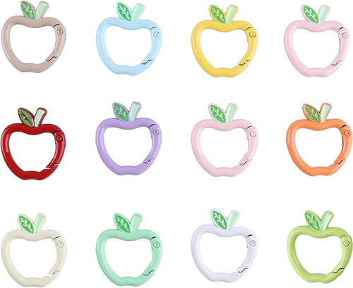12 Pack Cute Carabiner Keychain Clips, Apple Shape Carabiner Clip Aluminum Clips by Unknown