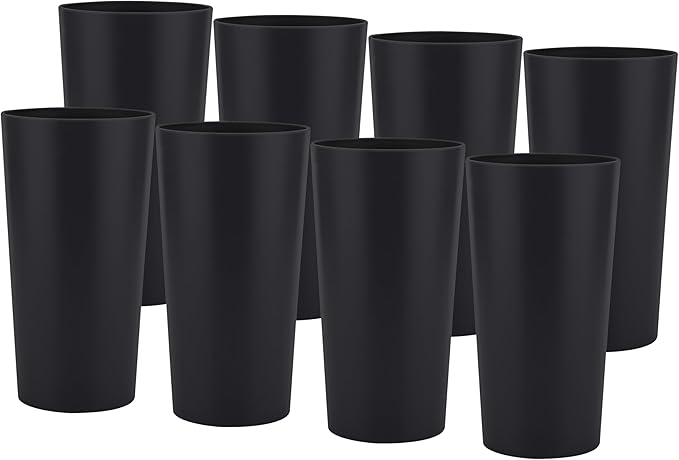 26-ounce Plastic Drinking Glasses Stackable Tumblers Water Cups Mixed Drinkware by ZAINCA