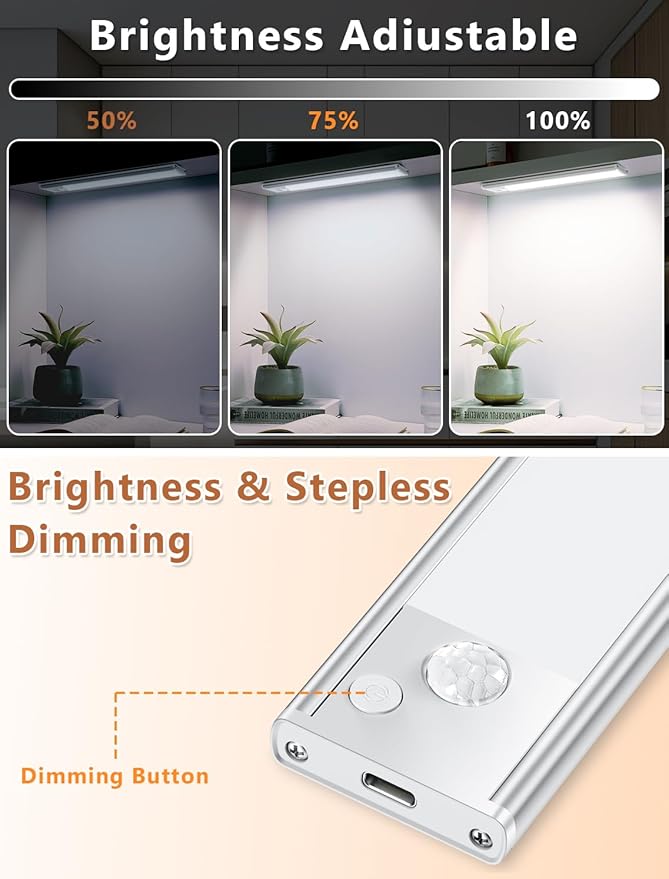 Under Cabinet Rechargeable Lighting: Motion Sensor Dimmable Lights Indoor - Image 3