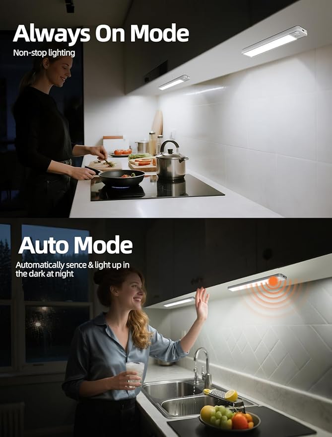 Under Cabinet Motion Sensor Lighting: 12 Inch Dimmable Rechargeable Lights - Image 7