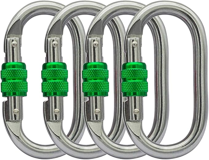 Heavy Duty Locking Climbing Carabiner Clip CE Rated 25 kN 5600 LB Rugged by BYANG
