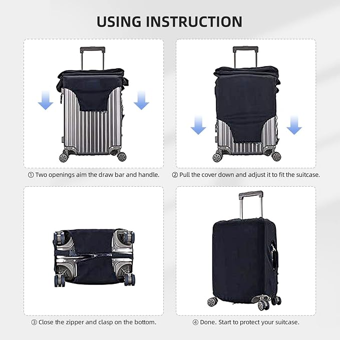 Airplane and Cloud Print Elastic Luggage Cover, Suitcase Protector - Image 7