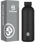 Insulated Water Bottle with Lid, 17 oz Reusable Leak-Proof Metal Stainless by TSAKBAM