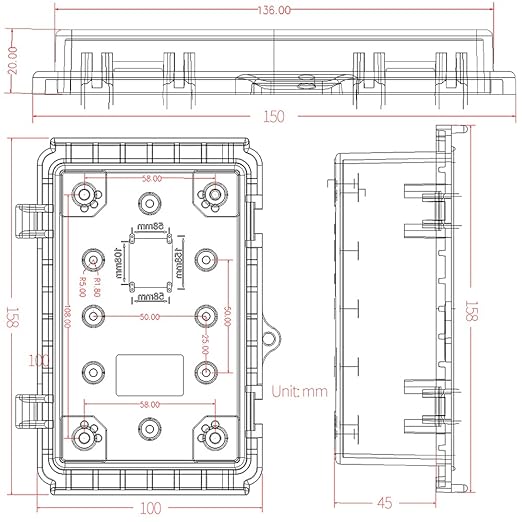 Mini Grey Watertight Junction Box Hinged Cover - Image 2