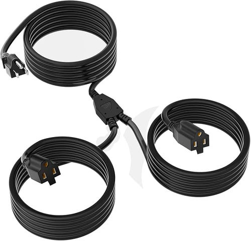 2 Way Power Extension Cord Splitter 35 Ft Total-3 Prong 1 to 2 Extension Cord by Elecan