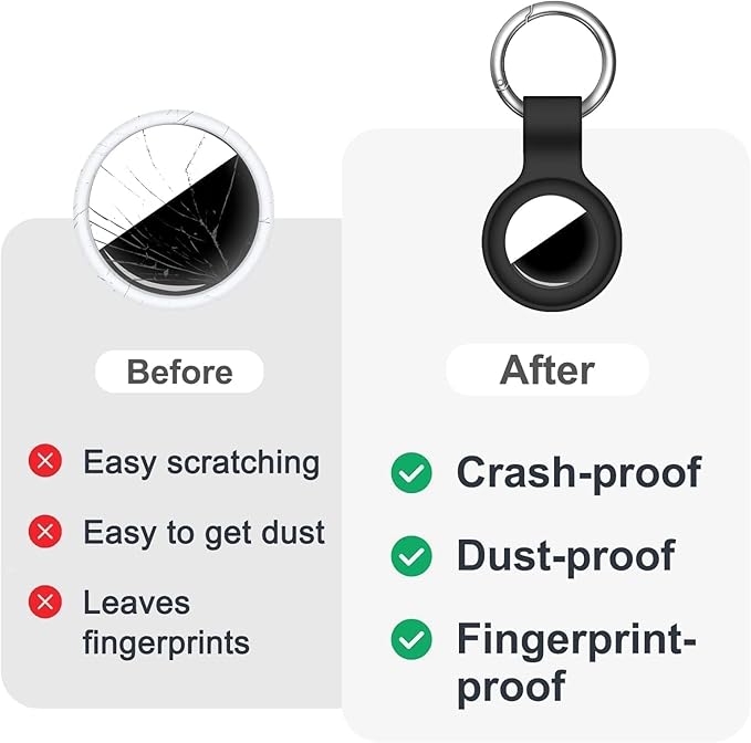 Linsaner Case for AirTag 2nd Gen & 1st Gen, Silicone Holder Keychain Key Ring - Image 7
