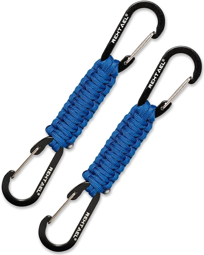 Paracord Braided Carabiner Keychain Lanyard Strap, Hanger Stroller Hook w/2 by REHTAEL