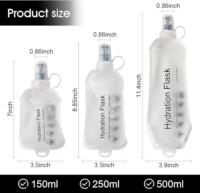 WILDREEDS 250ml Soft Flask, TPU Collapsible Soft Water Bottle - Image 4