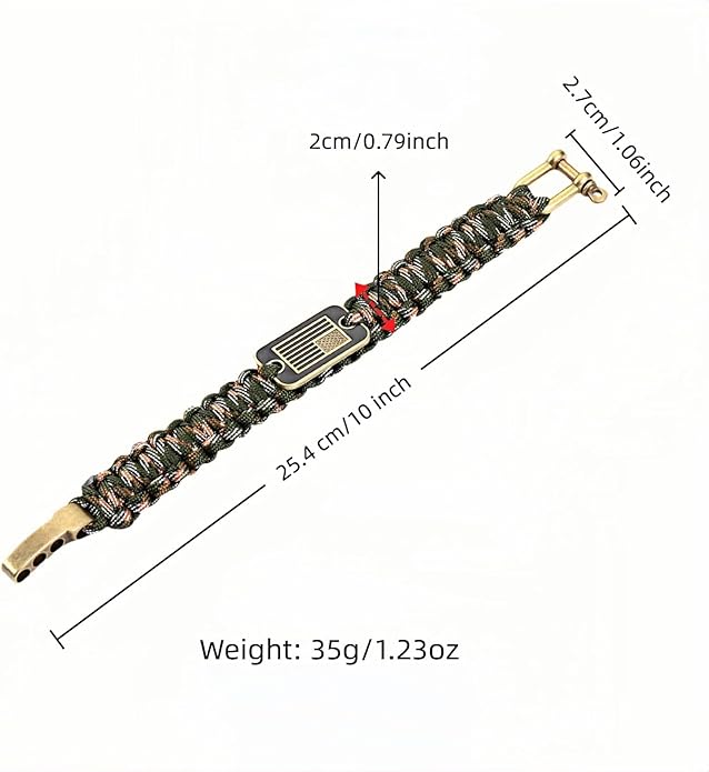 Patriotic Paracord Survival Bracelet - Image 7