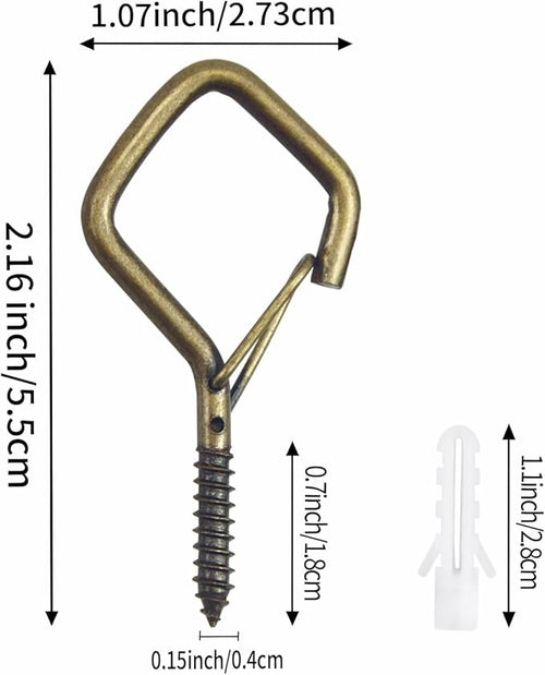 60 Pcs Bronze Eye Hooks Screw Heavy Duty, Ceiling Hooks - Image 2