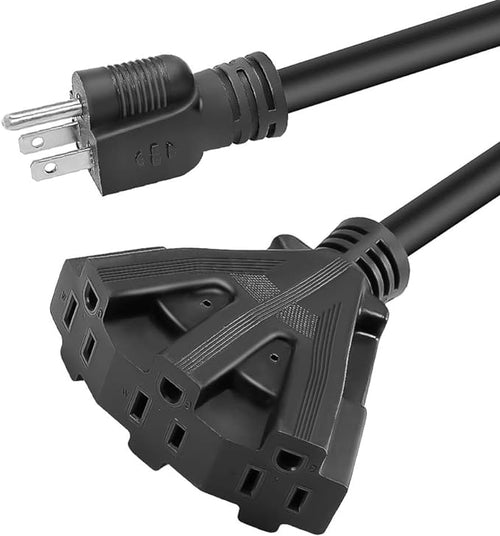 6FT 12/3 Outdoor Extension Cord, Heavy Duty 3-Outlet SJTW Indoor/Outdoor by Mshyet