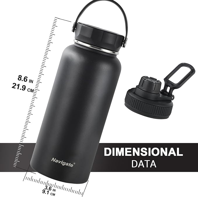 Navigate 32 oz Insulated Stainless Steel Sports Water Bottle - Image 2