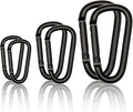 Black Carabiner Clip, Includes Mini 2 Inch Carbineers, Small 2.3" D Ring Clip by Unknown