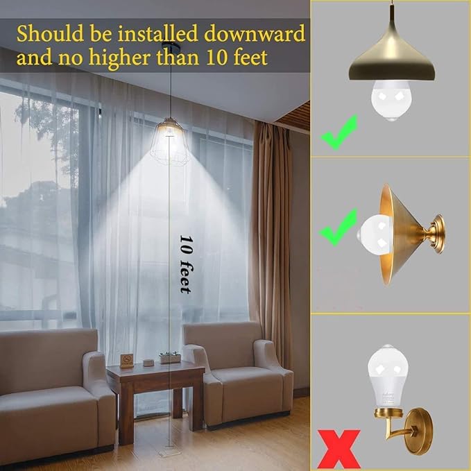 Aukora Motion Sensor Light Bulbs 4-Pack, 12W E26 Motion Activated Dusk to Dawn - Image 4