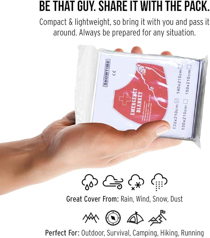 Emergency Mylar Thermal Blankets, Space Blanket Survival kit Camping Blanket - Image 3