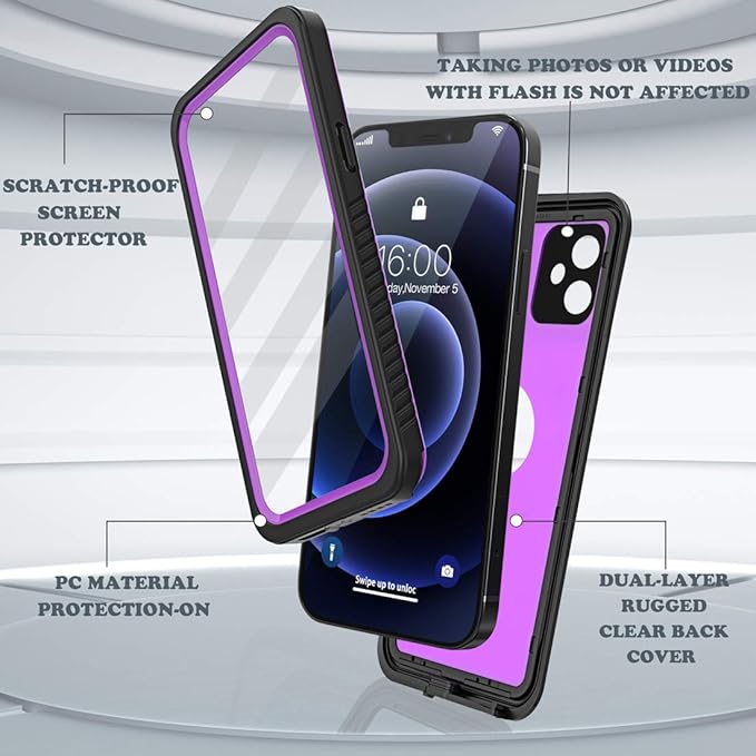 Diverbox for iPhone 12 Waterproof Case, Waterproof Shockproof Dustproof IP68 - Image 3